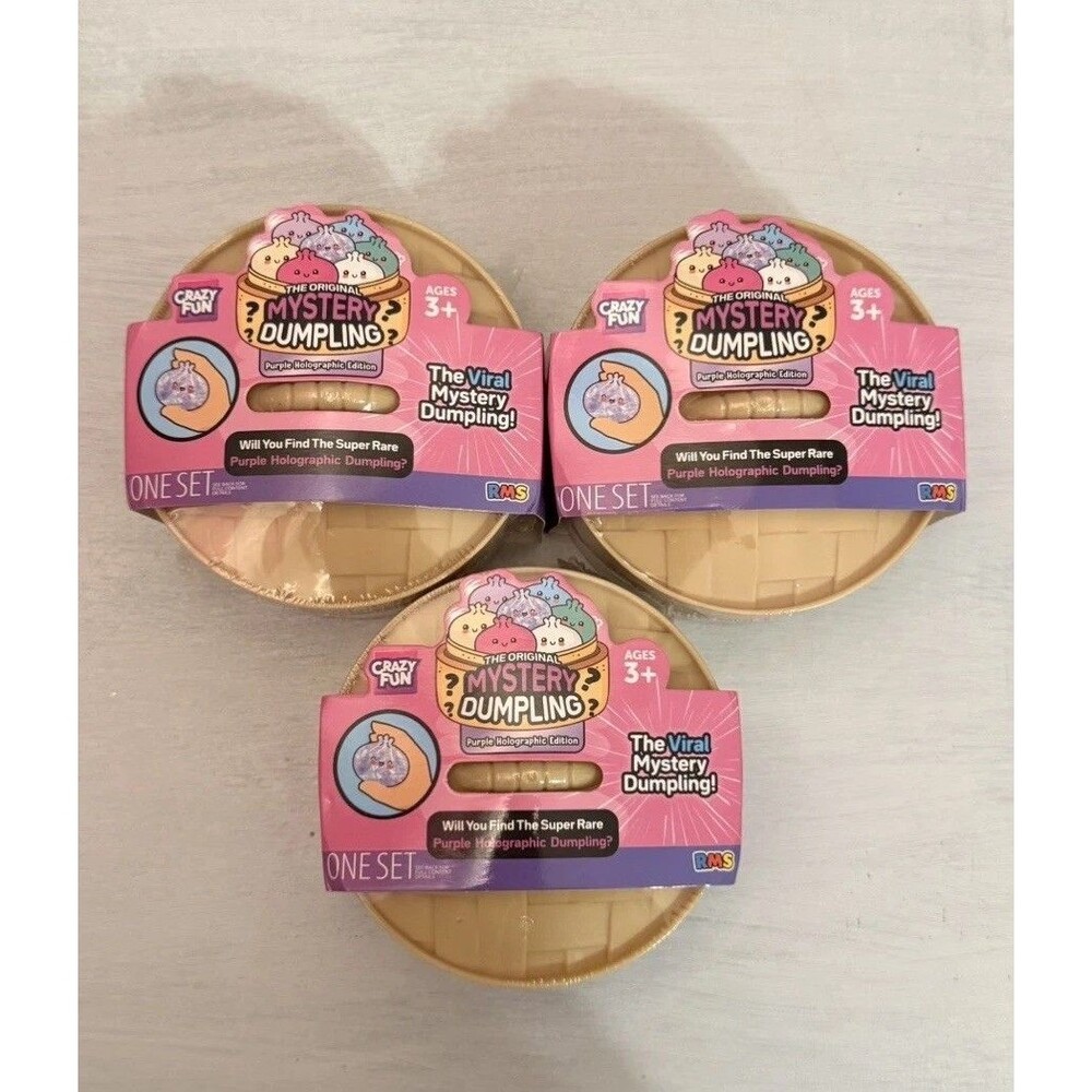 *LOT OF 3* RMS Mystery Dumpling Purple Holographic Edition Bun Crazy Fun *SEALED